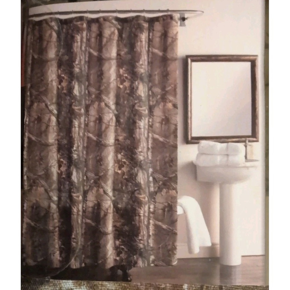 Realtree Xtra Camouflage Camo Fabric Shower Curtain 70" X 72" Hunting Cabin - Picture 2 of 10